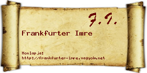 Frankfurter Imre névjegykártya
